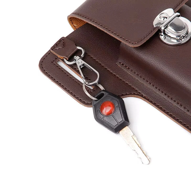 6.9-inch Mobile Phone Bag Men's Multifunctional Anti-theft Waterproof Waist Bag Hang Keys Belted Phone Pouch — view 4