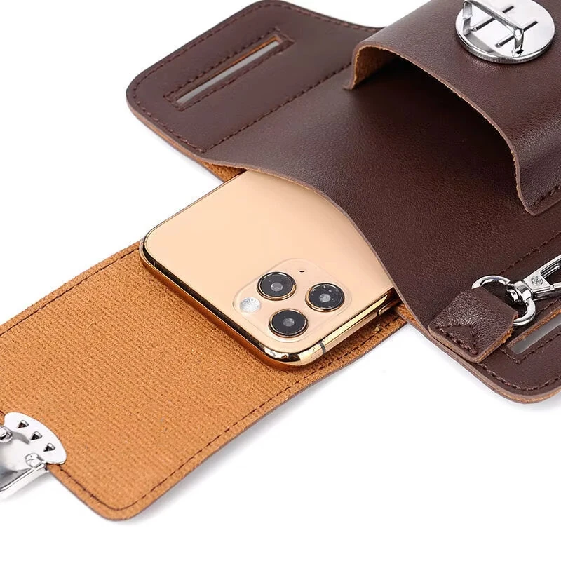 6.9-inch Mobile Phone Bag Men's Multifunctional Anti-theft Waterproof Waist Bag Hang Keys Belted Phone Pouch — view 5
