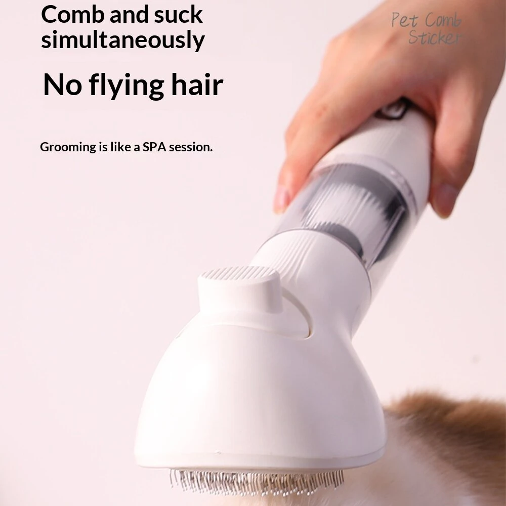 6 in 1 Wireless Portable Vacuum Cleaner Multi-Functional Pet Grooming Tool High Suction Three Adjustable Settings Auitable for Pets Grooming Car Home Use Cleaning — view 3