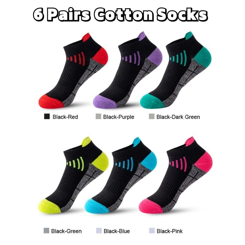 6 Pairs Men's  Ankle Socks, Anti Odor & Sweat Absorption Breathable Cotton Low Cut Socks Mens Sport Socks for Outdoor Running Cycling Hiking Wearing All Seasons Wearing — view 2