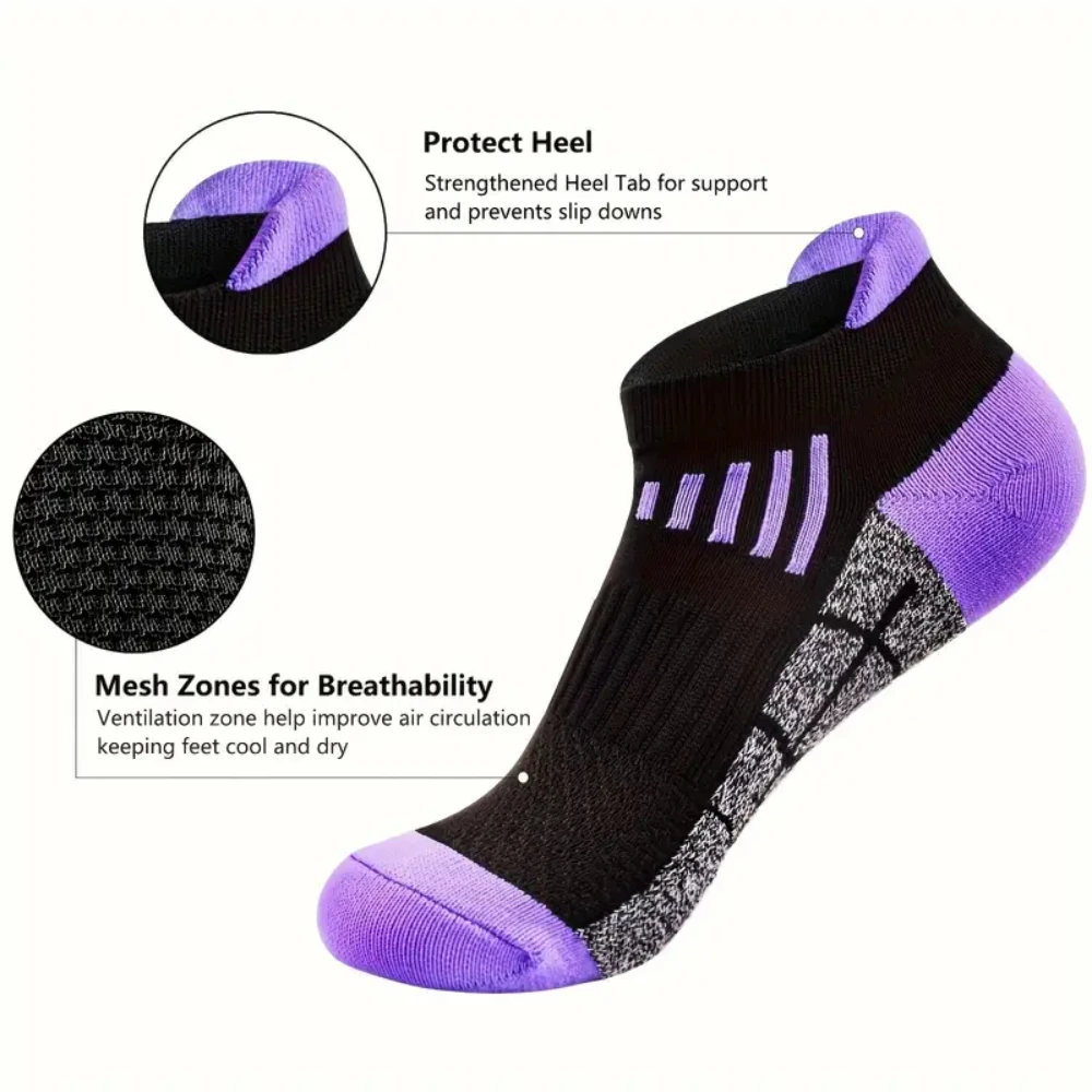 6 Pairs Men's  Ankle Socks, Anti Odor & Sweat Absorption Breathable Cotton Low Cut Socks Mens Sport Socks for Outdoor Running Cycling Hiking Wearing All Seasons Wearing — view 3