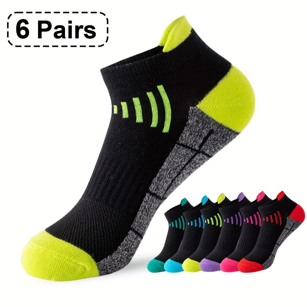 6 Pairs Men's  Ankle Socks, Anti Odor & Sweat Absorption Breathable Cotton Low Cut Socks Mens Sport Socks for Outdoor Running Cycling Hiking Wearing All Seasons Wearing — view 5