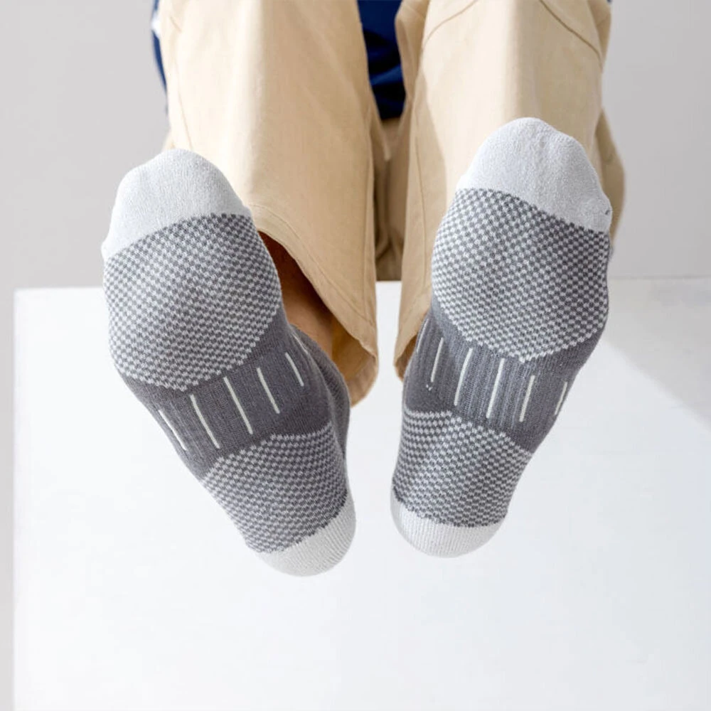 6 Pairs Mens Athletic Ankle Socks Running Cycling Sport Socks Moisture Wicking Cushion High Elastic Short Socks Comfy Breathable Casual Socks — view 7