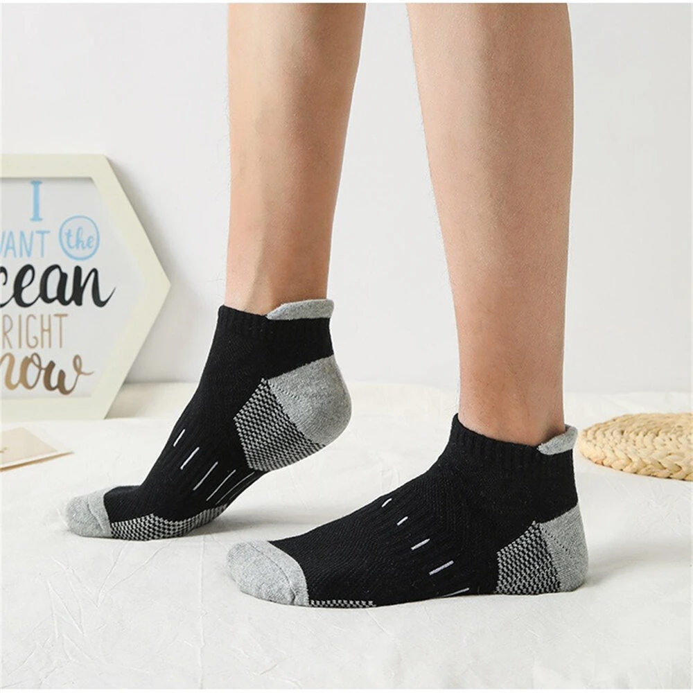 6 Pairs Mens Athletic Ankle Socks Running Cycling Sport Socks Moisture Wicking Cushion High Elastic Short Socks Comfy Breathable Casual Socks — view 8