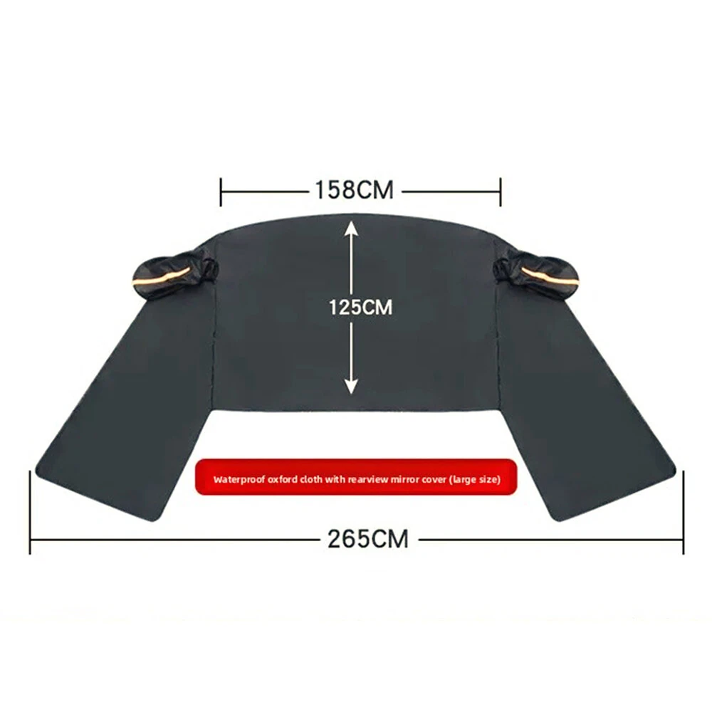 600D Car Windshield Sunshade Snow Cover with Rearview Mirrors Covers Waterproof Sun Blocking Snowproof — view 6