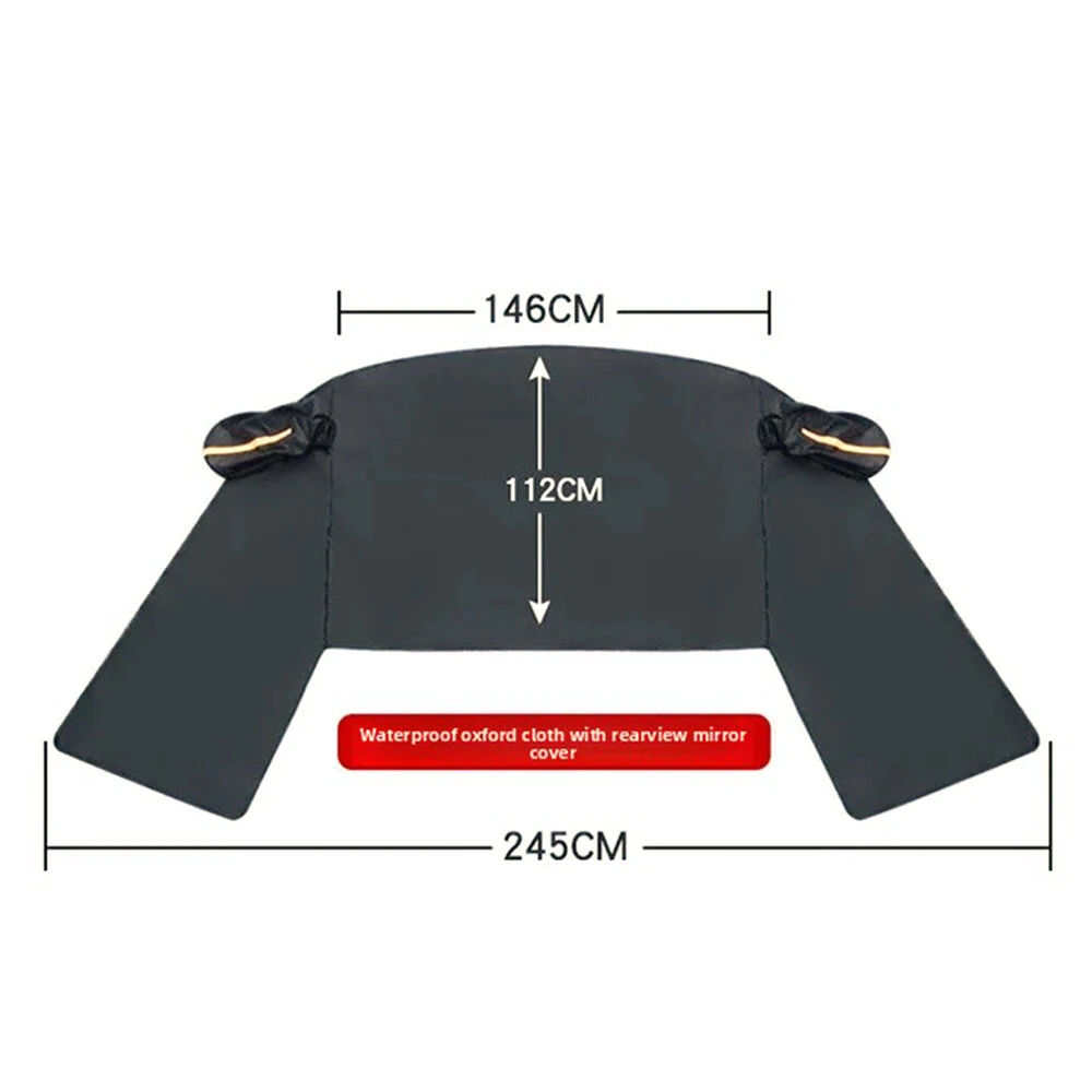 600D Car Windshield Sunshade Snow Cover with Rearview Mirrors Covers Waterproof Sun Blocking Snowproof — view 7