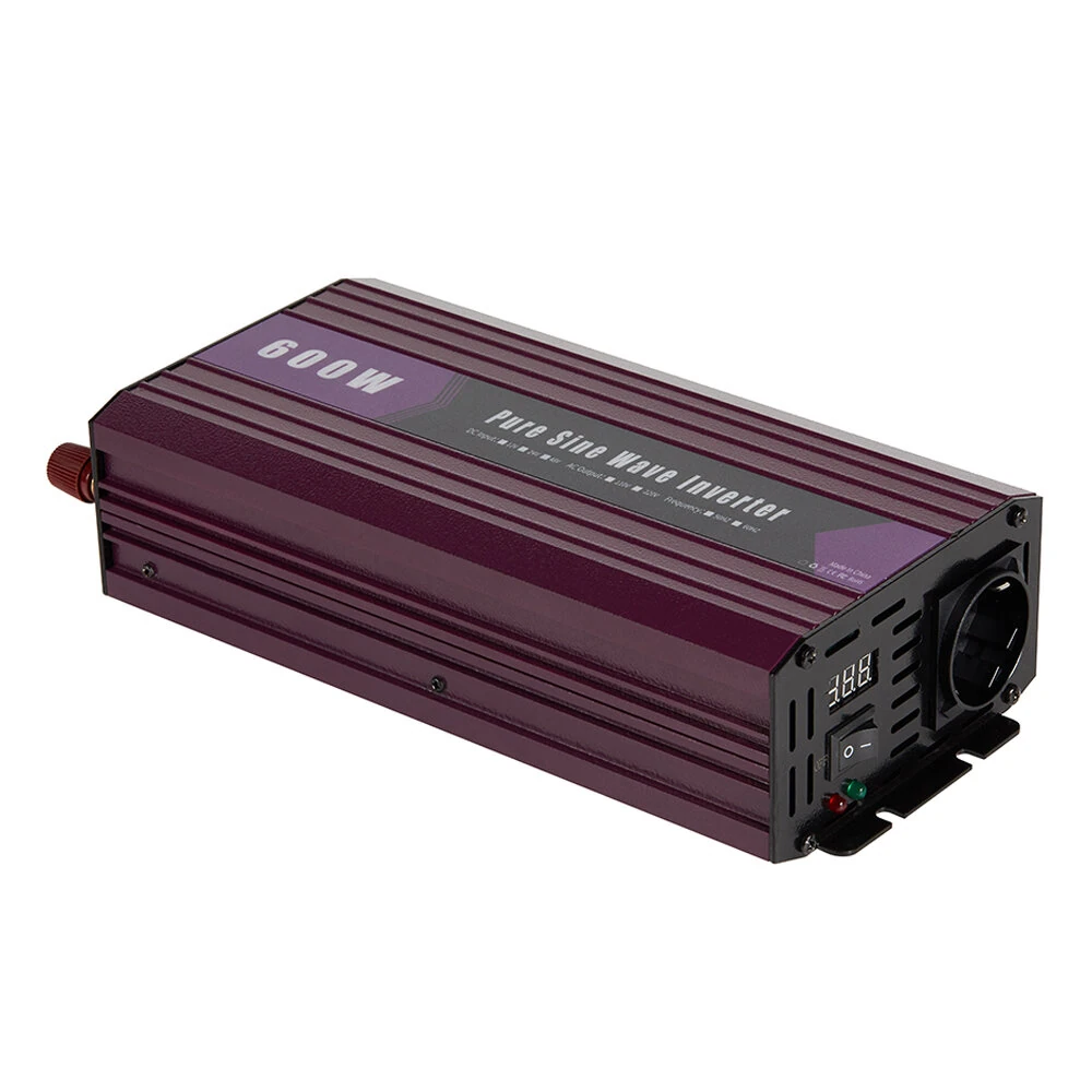 600W Pure Sine Wave Power Inverter DC 12V 24V to AC 220V with Overload Protection High Efficiency Low Power Consumption for Car Truck RV Solar System — view 3