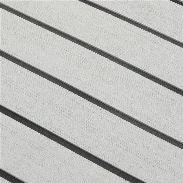 600x2400x5mm Marine Flooring Faux Teak Grey With Black Lines EVA Foam Boat Decking Sheet — view 6