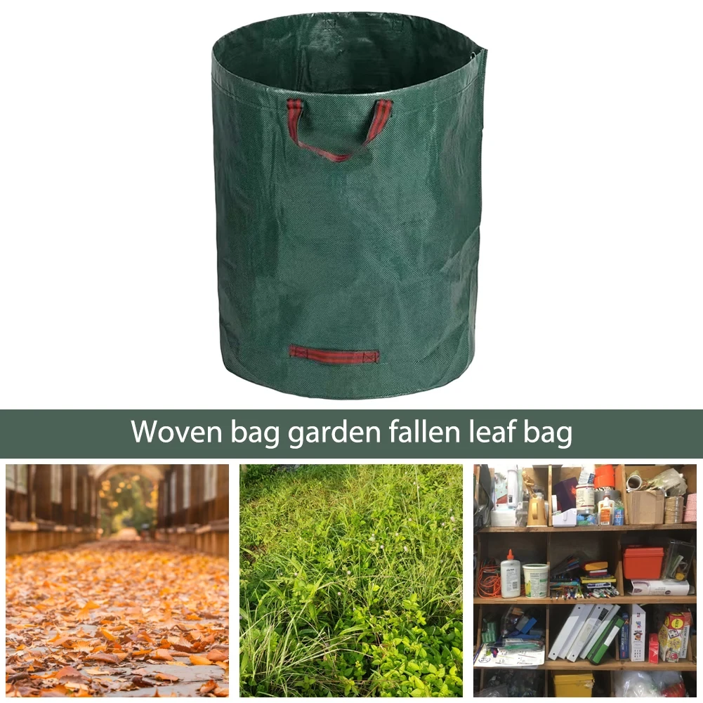60L-500L Garden Leaf Bag Handles Multi-purpose Storage Bag Tool for Garden Waste Household Reusable Garden Bag Large Capacity Leaf Sack Light Trash Can Foldable Garden Garbage Waste Container — view 5