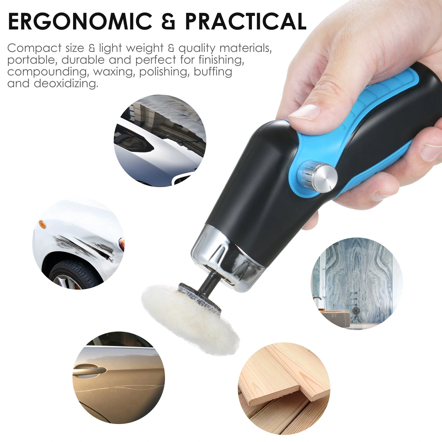 60W 8500RPM Mini Car Polishing Machine Variable Speed Polisher Electric Polisher Scratch Remover Repair Tool — view 6