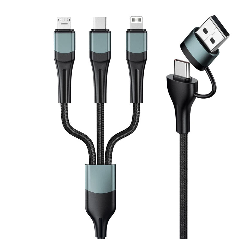 60W USB-A/USB-C to iP/Type-C/Micro USB Cable Fast Charging Data Transmission Pure Copper Core Line 1.2M Long for iPhone 16 16 Pro 15 14 13 Pro Max for Huawei Mate XT for Xiaomi 15pro — view 8