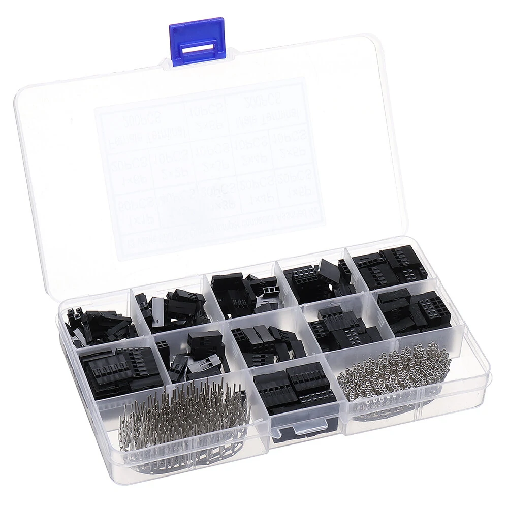 620pcs Dupont Connector 2.54mm Dupont Cable Jumper Wire Pin Header Housing Kit Male Crimp Pins+Female Pin Terminal Connector — image 1