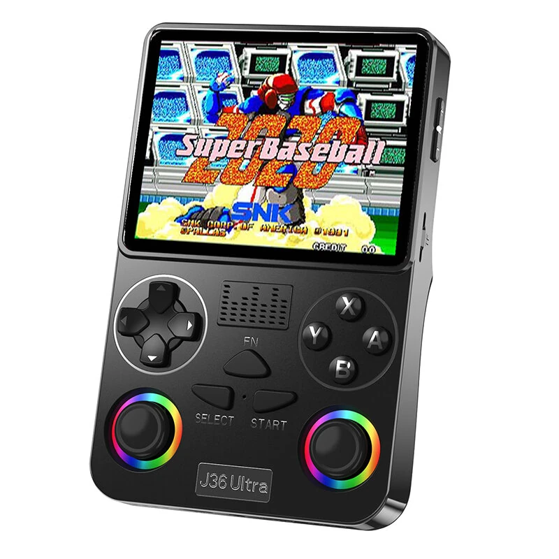 [64G] J36Ultra Handheld Game Console 3.5-inch Screen with RGB Joystick 8-Core A7 Processor 3000mAh Battery Retro Portable WiFi Gaming Player Console — Pricio