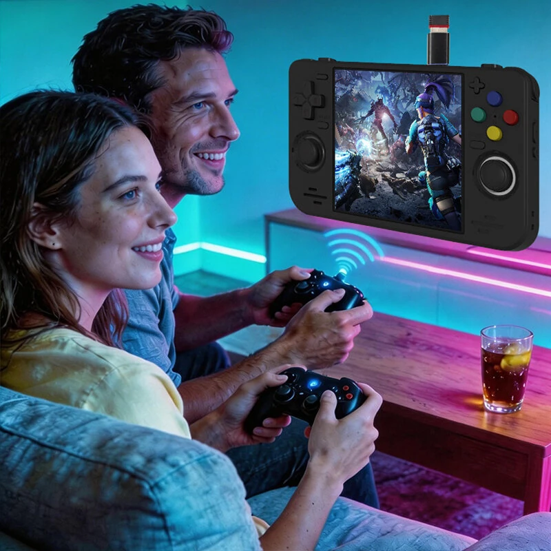 [64G] RF40H 15000+ Games Handheld Game Console 4-Inch IPS Screen Open Source Linux RK3326 Retro Gaming Console with RGB Joystick 4000mAh WiFi Player Console — view 7