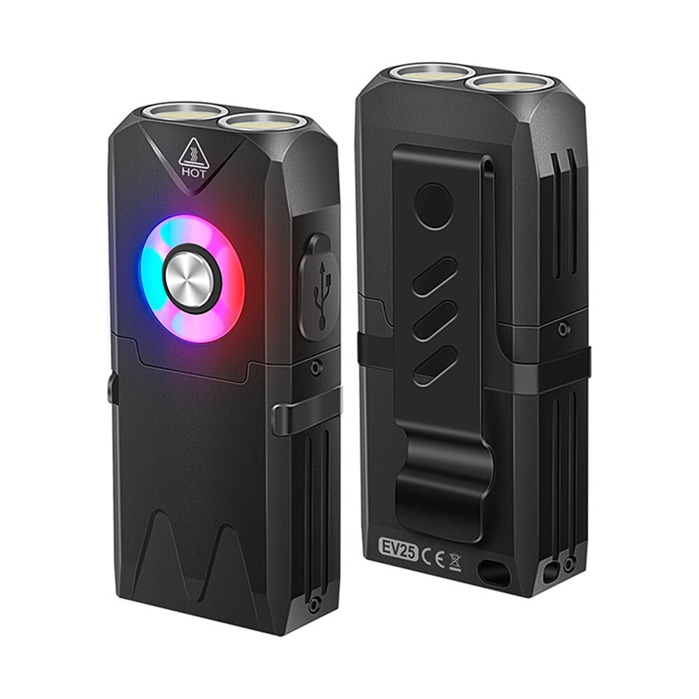 650 Lumens Portable Outdoor Emergency Magnetic EDC Flashlight - White Light + RGB Aluminum Alloy Keychain Light with Type-C Rechargeable LED Keychain Light — SEEKNITE