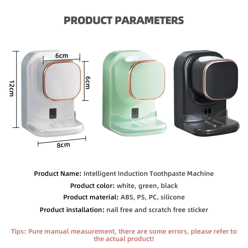 650mAh Auto-sensing Toothpaste Squeezer Tool 3 Mode Toothpaste Dispenser Detachable Bathroom Accessories Automatic Dispenser Wall Mounted Electric Toothpaste Squeezer — view 10