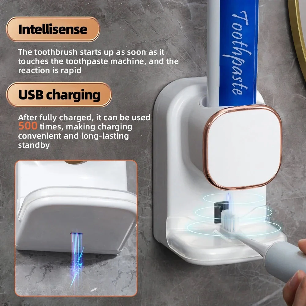 650mAh Auto-sensing Toothpaste Squeezer Tool 3 Mode Toothpaste Dispenser Detachable Bathroom Accessories Automatic Dispenser Wall Mounted Electric Toothpaste Squeezer — view 7