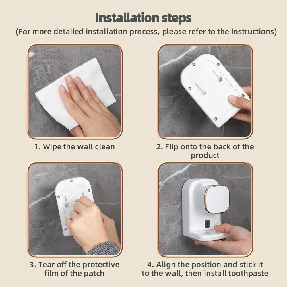 650mAh Auto-sensing Toothpaste Squeezer Tool 3 Mode Toothpaste Dispenser Detachable Bathroom Accessories Automatic Dispenser Wall Mounted Electric Toothpaste Squeezer — view 9