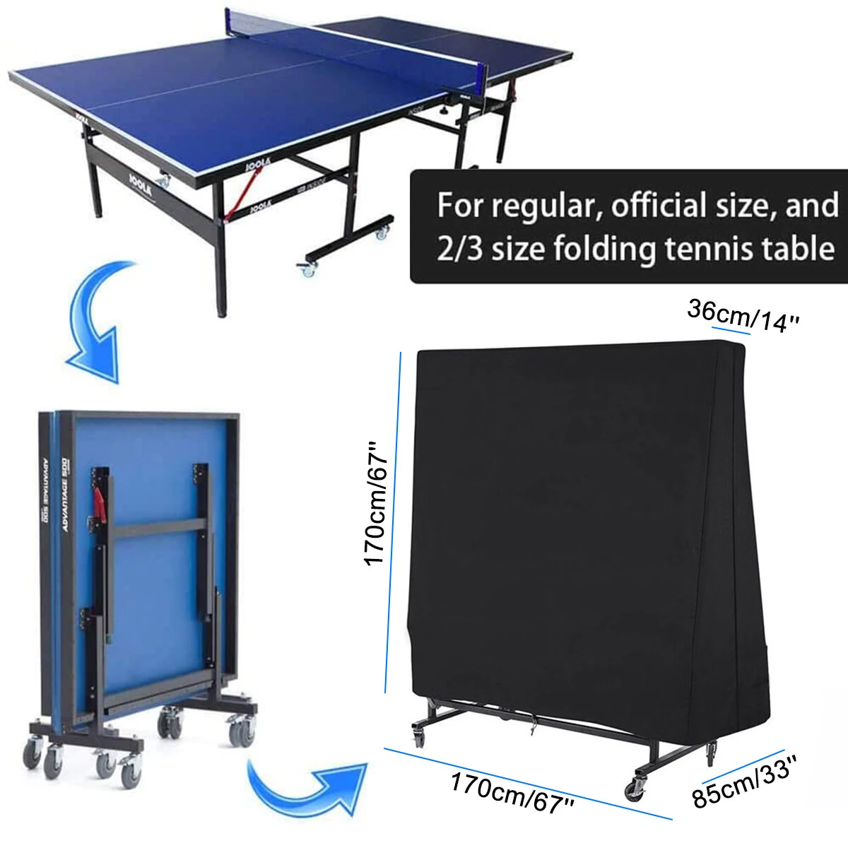 67''x67''x33''x14'' Waterproof Dustproof Table Tennis Table Cover — view 6
