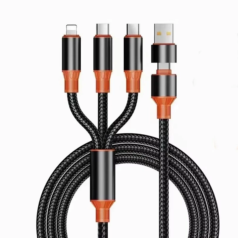 6A 100W USB-A/Type-C to Type-C/iP/Micro USB Cable Fast Charging Data Transmission Copper Core Line 1.2M Long for iPhone 16 15 Plus 14 13 Pro 12 Pro Max for Huawei Mate XT for Xiaomi 15pro for Samsung Galaxy Z Flip6 — view 7