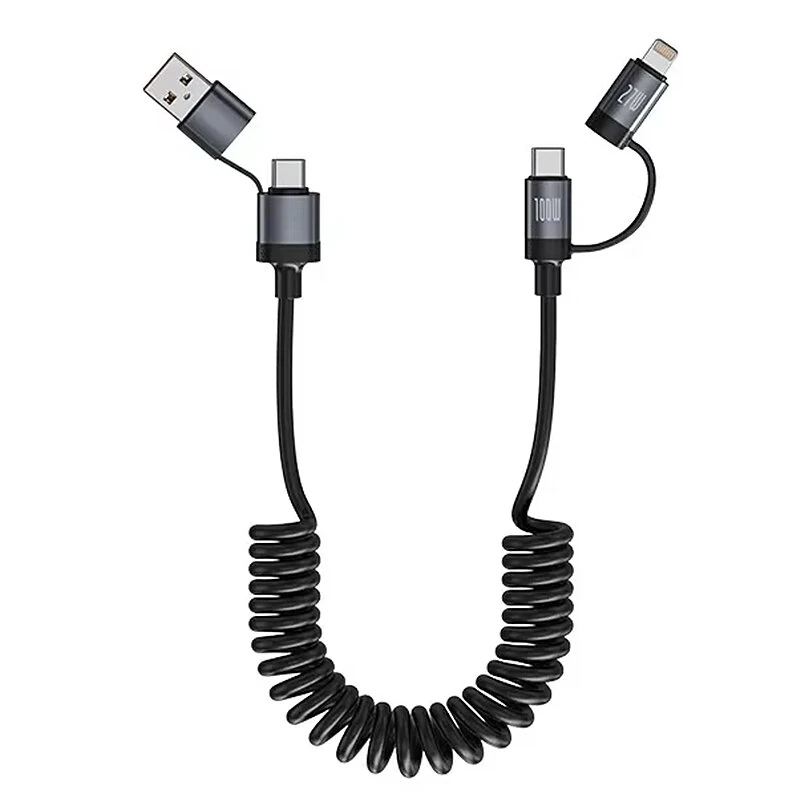 6A 100W USB-A/USB-C to iP/USB-C Telescopic Cable PD Fast Charging Data Transmission Copper Core Line 1.5M Long for iPhone 16 15 Pro 14 13 12 Pro Max for Xiaomi 15pro for Huawei Mate 70 Pro for Samsung Galaxy S25 Ultra — Pricio