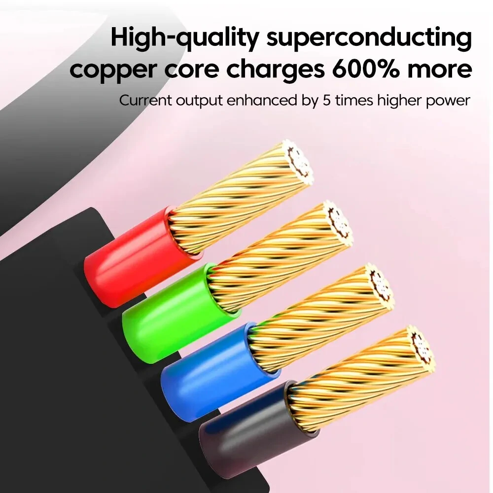 6A 120W USB-A to iP/Micro/Type-C Retractable Cable Fast Charging Data Transmission Copper Core Line 1.2M Long for iPhone 15 14 13 for Samsung Galaxy S24 for Huawei Pura 70 Ultra for Xiaomi Civi 4 Pro — view 5