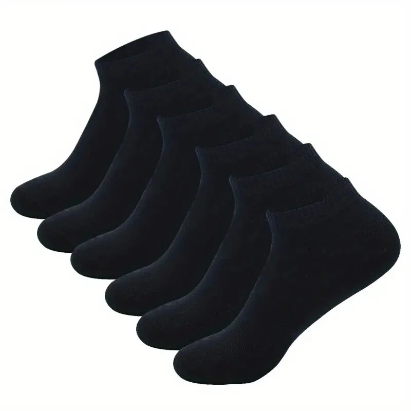 6pairs Plus Size Men Cotton Socks Non Slip Sweat-absorbing Comfortable Low Cut Athletic Ankle Socks For Outdoor Cycling Running Daily Casual Short Socks Men — view 2