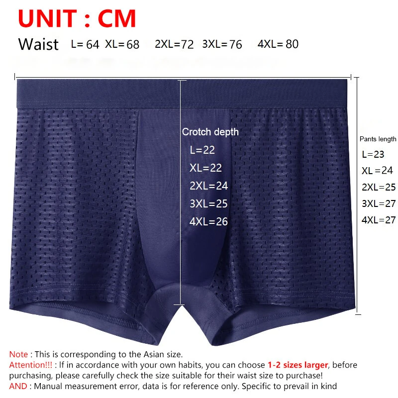 6pcs Men's Ice Silk Cool Soft Seamless Comfy Boxers Briefs Underwear, Mesh Breathable Comfy Stretchy Trunks, Men's Casual Plain Color Underwear — view 3