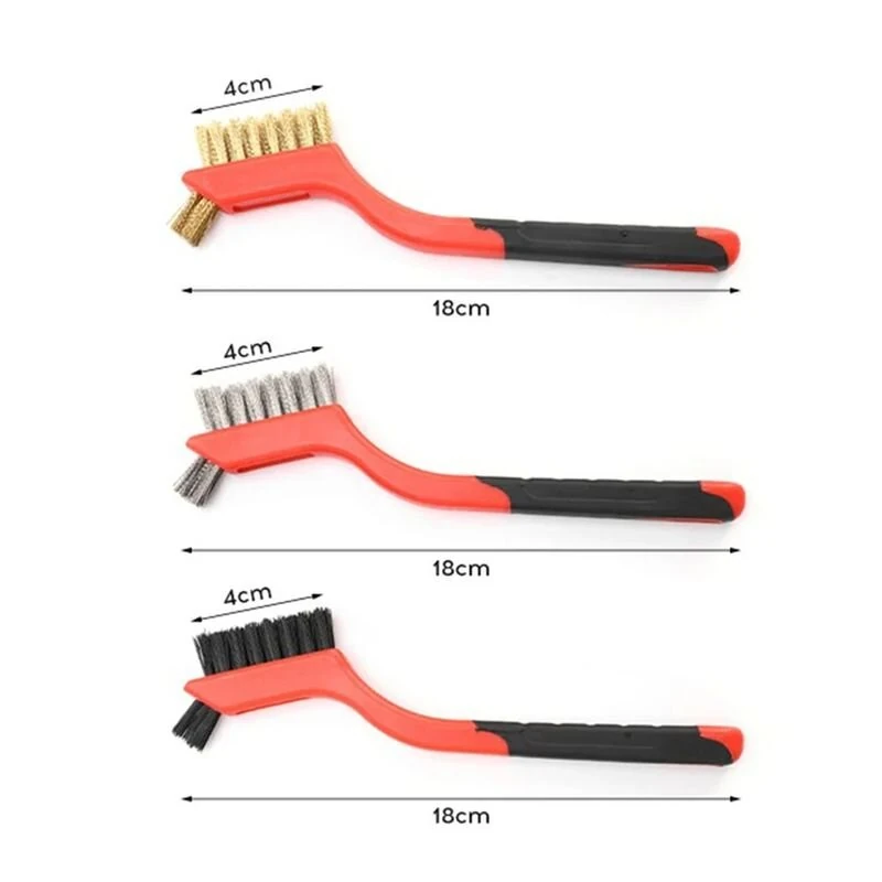 6pcs Wire Brush Set Nylon Stainless Steel Copper Brushes 7 Inch Rust Paint Remover Cleaning Tools Metal Polishing Industrial and Home Use — view 4