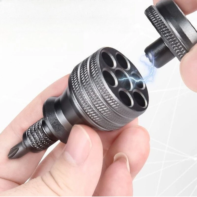 7-in-1 Aluminum Alloy Screwdriver Set Multi-functional Repair Tool Cross & Slotted Bits Combo — view 4