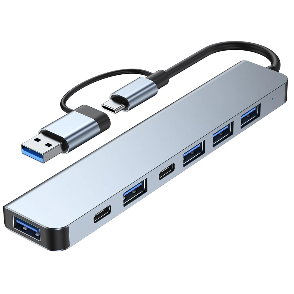 7 in 1 Type-C Docking Station with USB Adapter USB2.0*4 USB3.0 USB-C Data PD5W USB-C Multiport Hub Splitter Adaptor for PC Laptop — Pricio