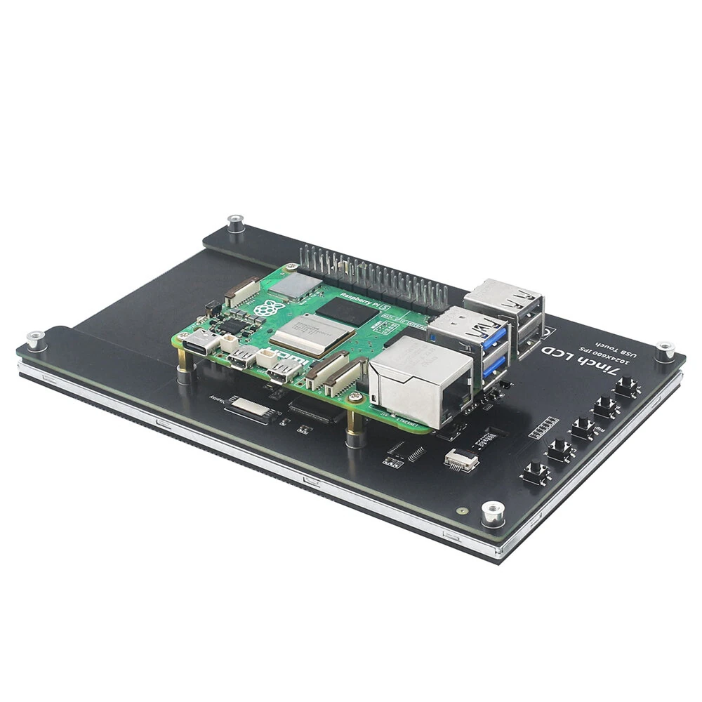 7 Inch HDMIs Display Monitor 1024x600 IPS Capacitive Touch Screen for Raspberry Pi 5 4B USB Type-C GT911 — view 5