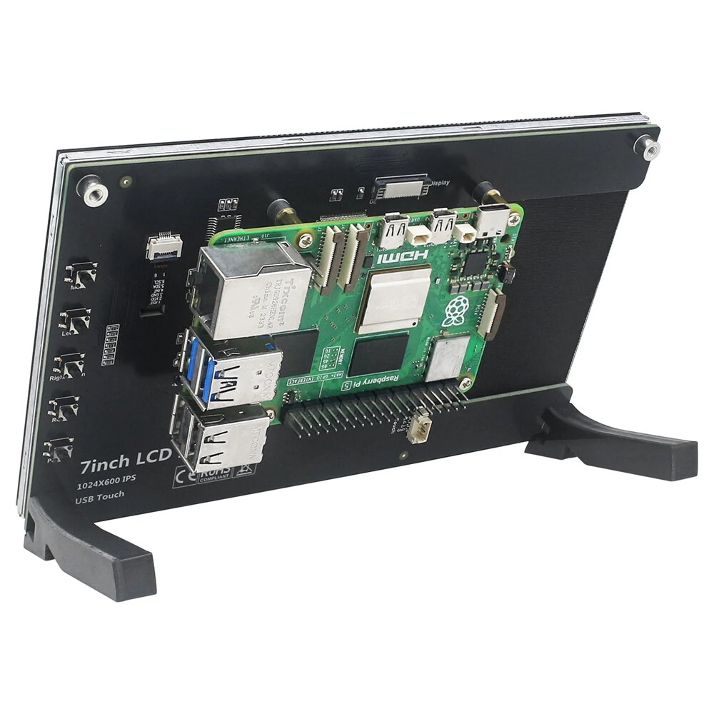 7 Inch HDMIs Display Monitor 1024x600 IPS Capacitive Touch Screen for Raspberry Pi 5 4B USB Type-C GT911 — view 6