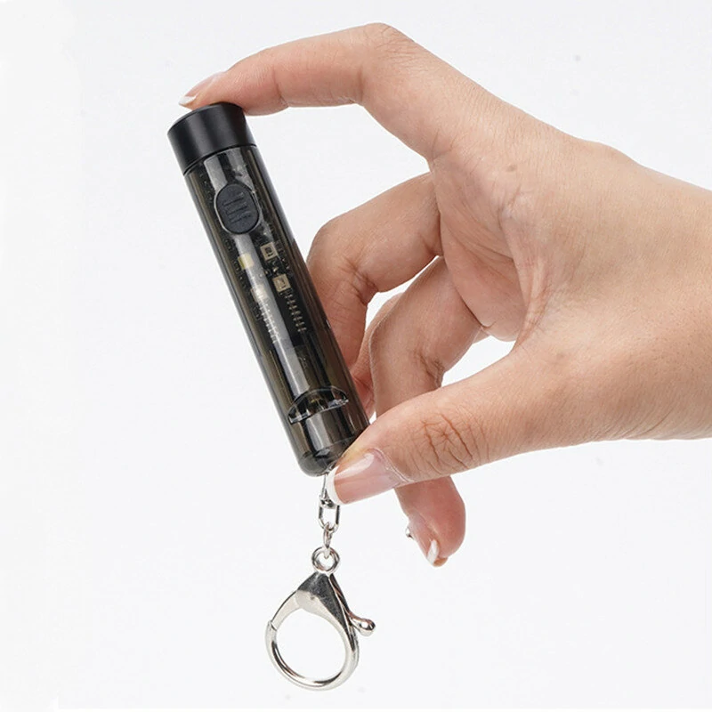 7 Light Modes High Brightness Mini LED Flashlight UV Lamp Red Blue Signal Light with Type-C Charging and Keychain, Outdoor Adventure Light — view 8