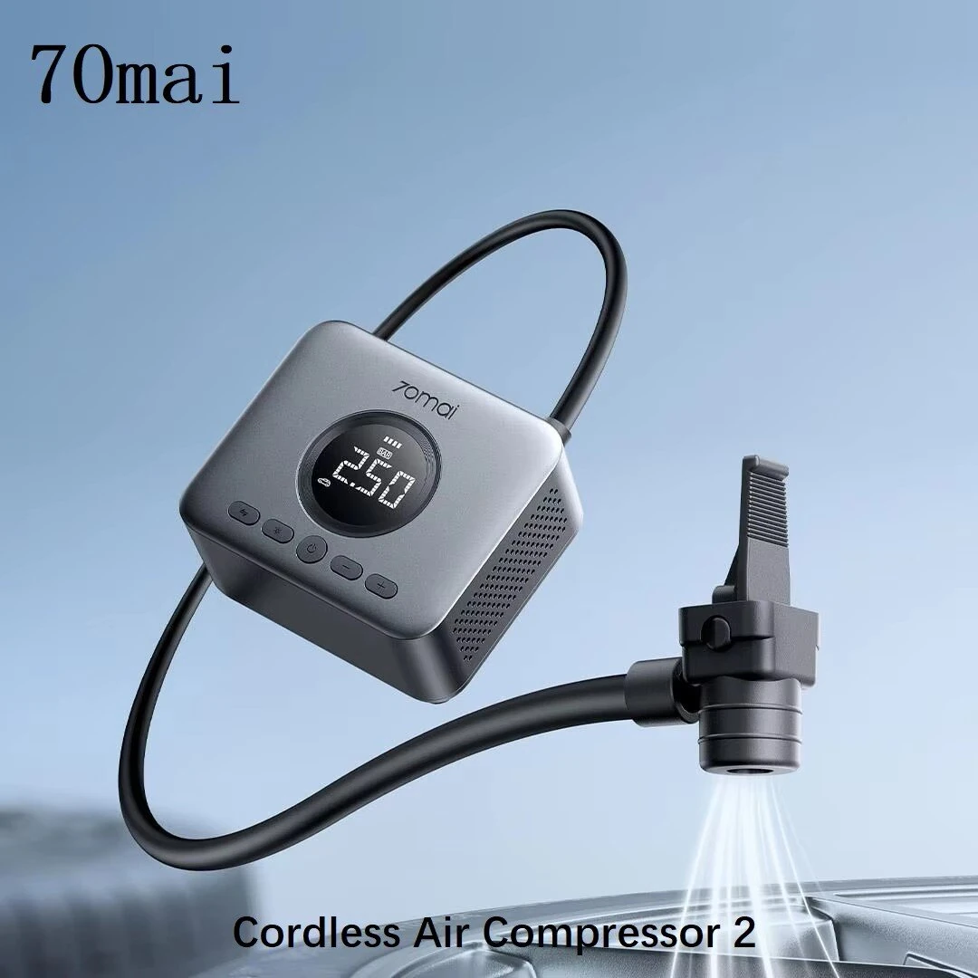 70mai TP07 Cordless Air Compressor 2 Tire Inflator Digital Display Portable Wireless LED Light Air Pump for Car Bike Motorcycle Ball Camping — view 2