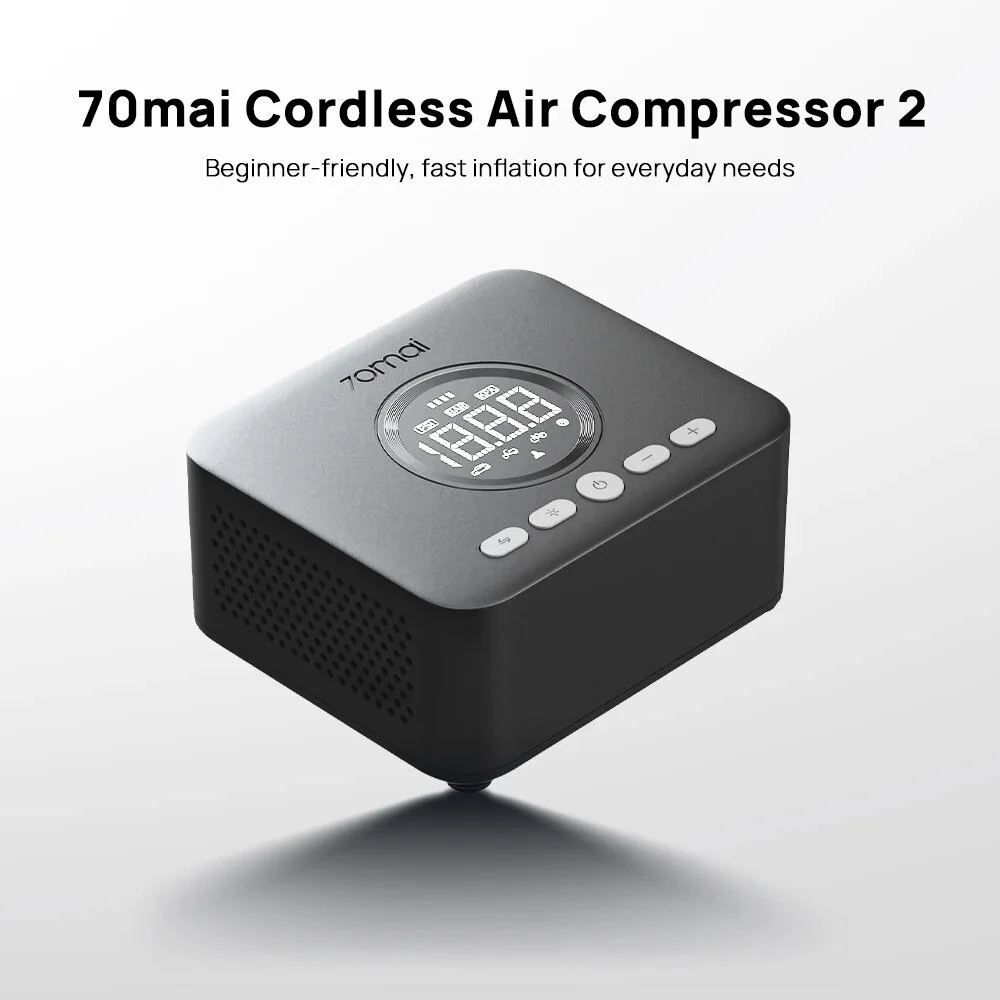 70mai TP07 Cordless Air Compressor 2 Tire Inflator Digital Display Portable Wireless LED Light Air Pump for Car Bike Motorcycle Ball Camping — view 3