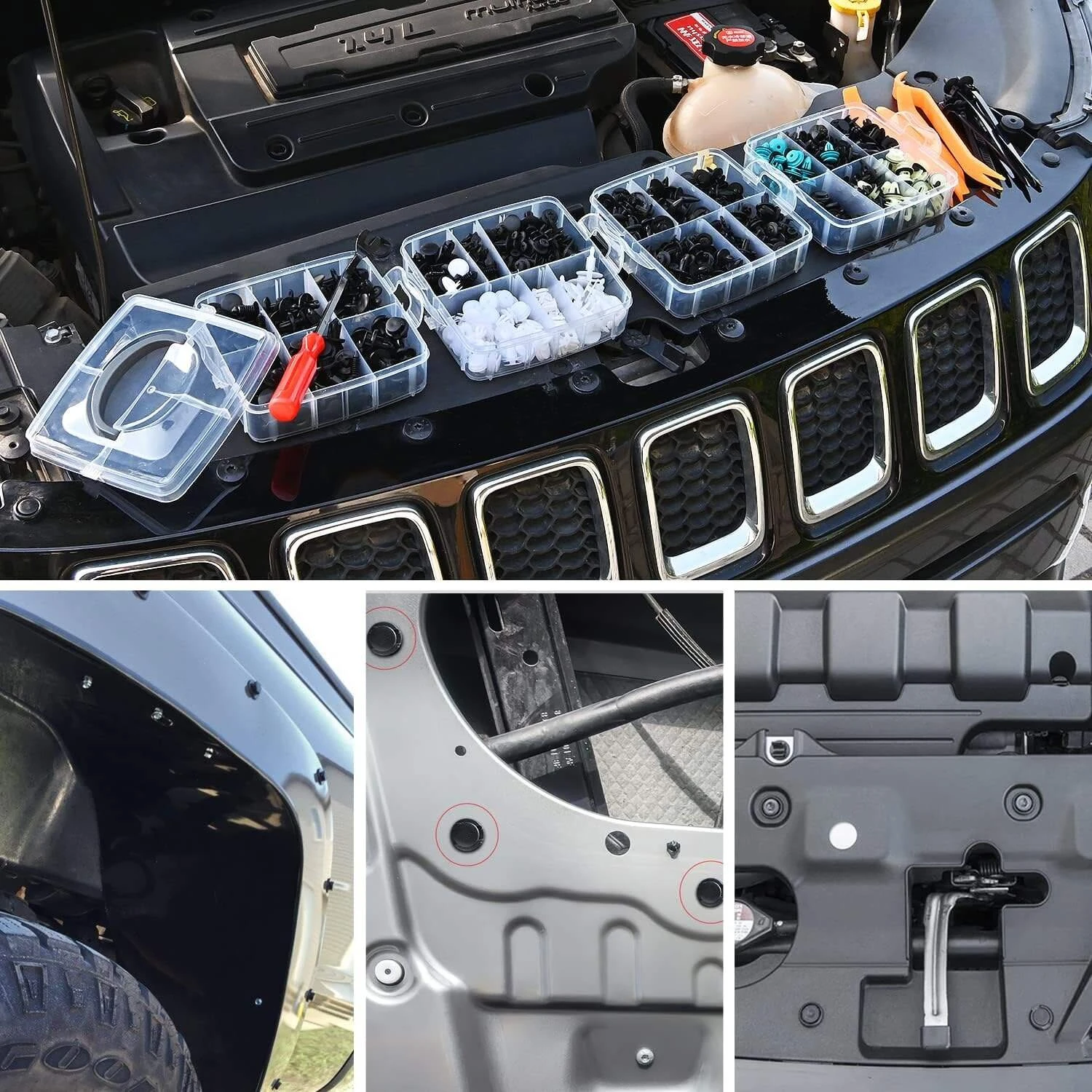 725PCS Fasteners Set Car Push Retainer Clips 23 Most Popular Sizes Door Trim Clip Set for Toyota GM/Ford/Honda/Chevrolet — view 4