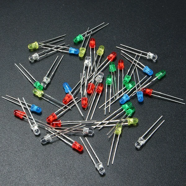 750 Pcs 3mm LED Diode Yellow Red Blue Green White Assortment Light DIY Kit — view 5