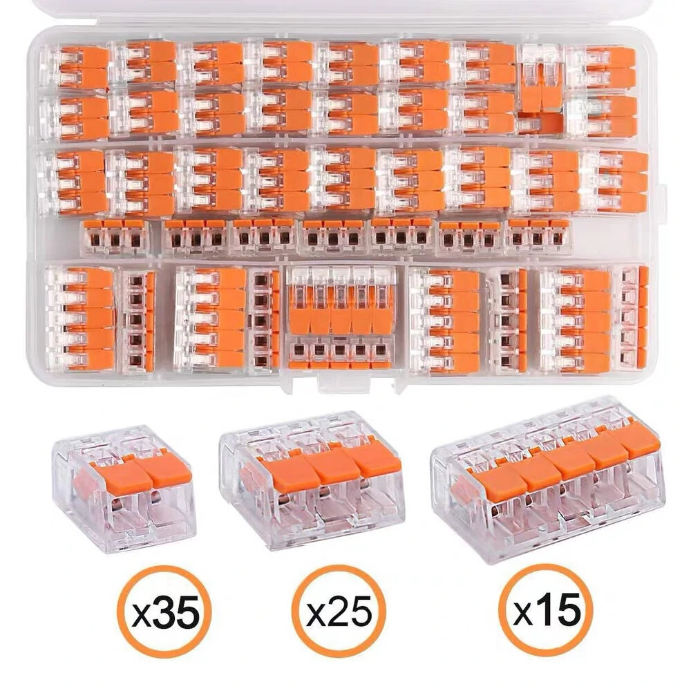 75pcs For 221 Electrical Connectors Wire Block Clamp Terminal Cable Reusable Mini Quick Home Wire Terminal Connector — view 2