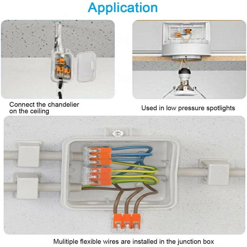 75pcs For 221 Electrical Connectors Wire Block Clamp Terminal Cable Reusable Mini Quick Home Wire Terminal Connector — view 6