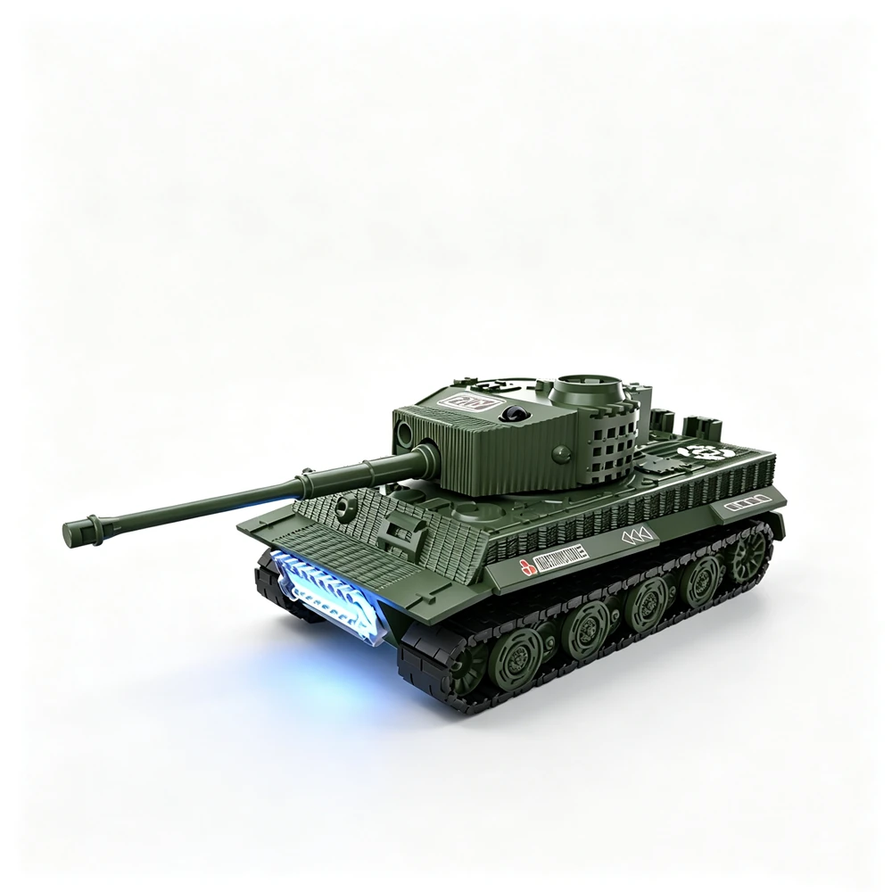 777K/777T RTR 1/64 2.4G Mini RC Tank Tiger 99A Desktop Simulation Battle Tracked Remote Control Shooting Vehicles Models with Infrared Combat 360° Rotating Turret Micro Toys — image 1