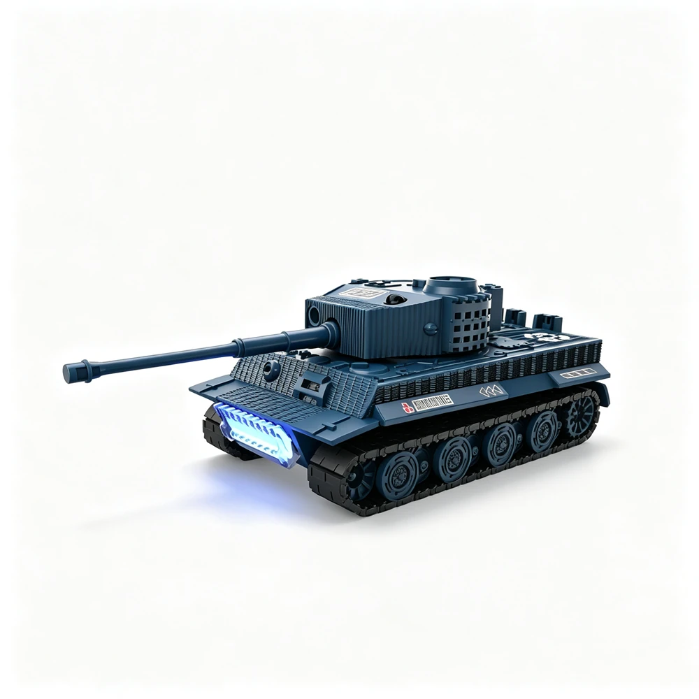 777K/777T RTR 1/64 2.4G Mini RC Tank Tiger 99A Desktop Simulation Battle Tracked Remote Control Shooting Vehicles Models with Infrared Combat 360° Rotating Turret Micro Toys — view 2