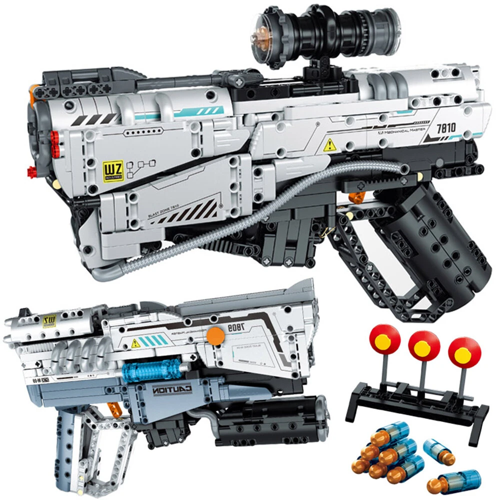 7809 / 7810 Military DIY Space Pistol Building Blocks Brics Set MOC Future Gun Assembly Model Kit Toys For Children Boys Gifts — view 2