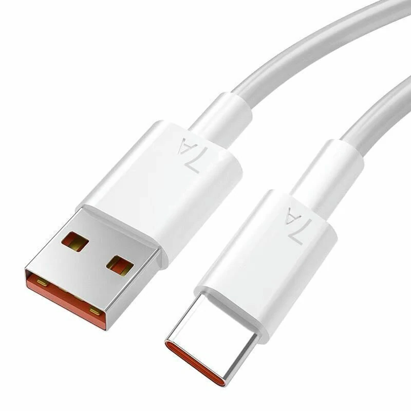 7A USB to Type-C Cable Support 6A/7A Fast Charging Data Transmission Protocol PVC Core Line 0.25M/1M/2M Long for Huawei Mate 40Pro for Xiaomi Mi12 for Samsung Galaxy Z Fold 2 — Pricio