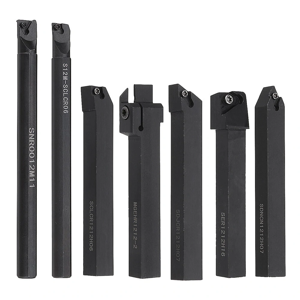 7pcs 12mm Shank Lathe Boring Bar Turning Tool Holder Set with Carbide Inserts — view 6