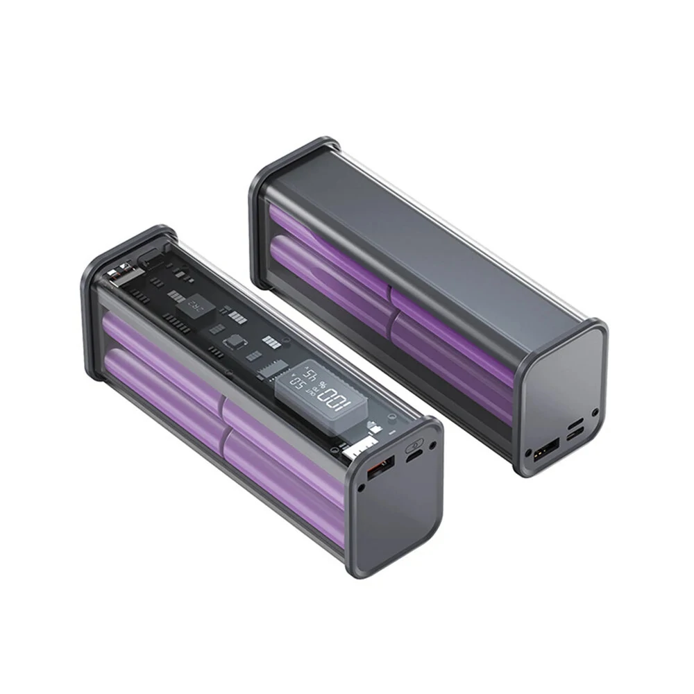 8*18650 PD22.5W DIY Professional Battery Charger Case Fast Charging Case for Dual USB+PD Port Battery Charging Power Bank Box — view 2