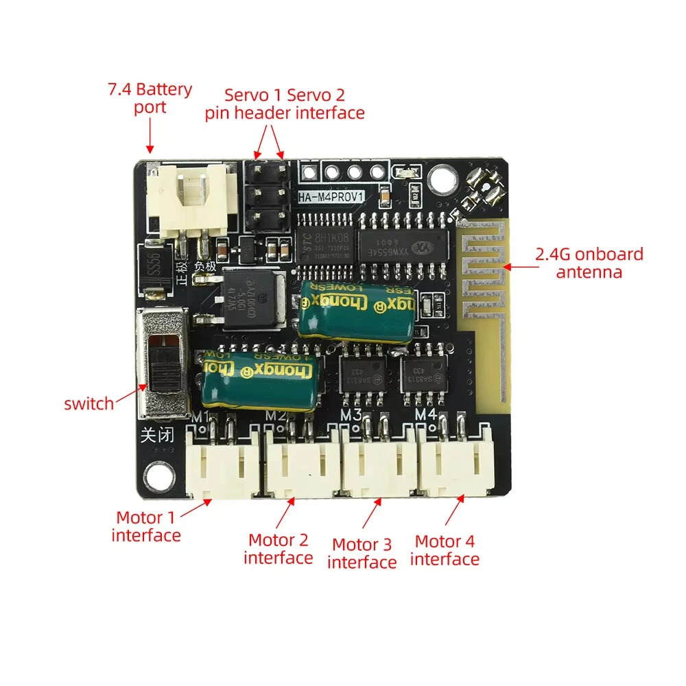 8-Channel 2.4GHz Wireless Remote Control Module Kit with Dual-Thumbstick Design for DIY Remote Control Cars And Boats — view 8