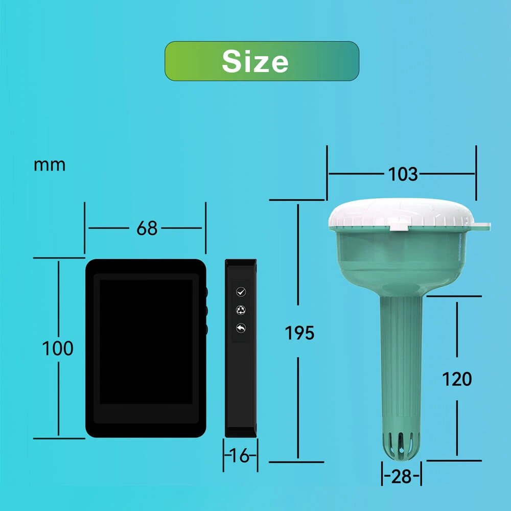 8-in-1 Smart WIFI Floating Pool Water Tester Digital PH Chlorine TDS Salinity ORP EC Temp Meter with Tuya App Monitor — view 8