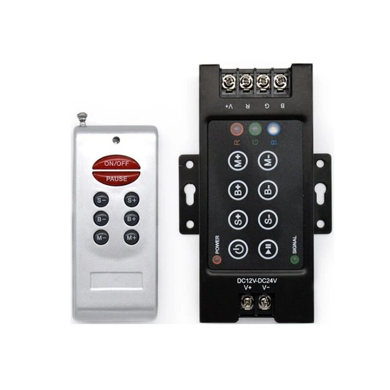 8 Keys RGB LED Strip Controller RF Wireless Remote Control PWM 30A DC12V-24V 288W Metal Shell for LED Light Strips — Pricio
