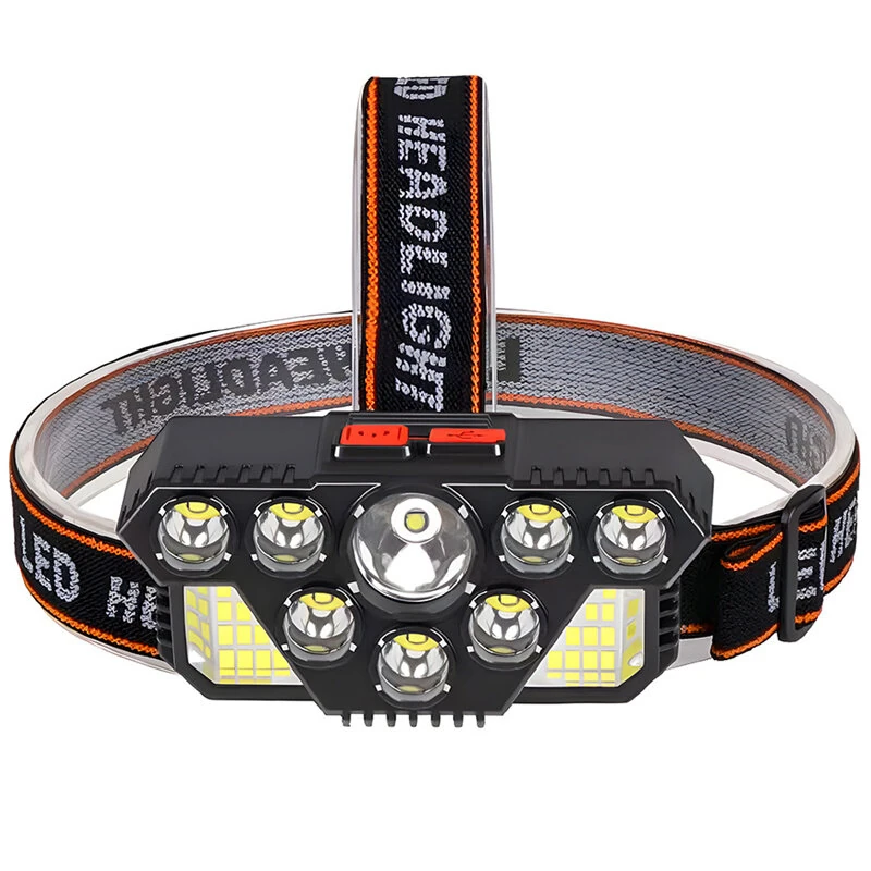 8 LED 20 SMD Rechargeable Super Bright LED Headlamp with Built-in Battery, 4 Lighting Modes for Outdoor Running Cycling Trekking Headlight — image 1